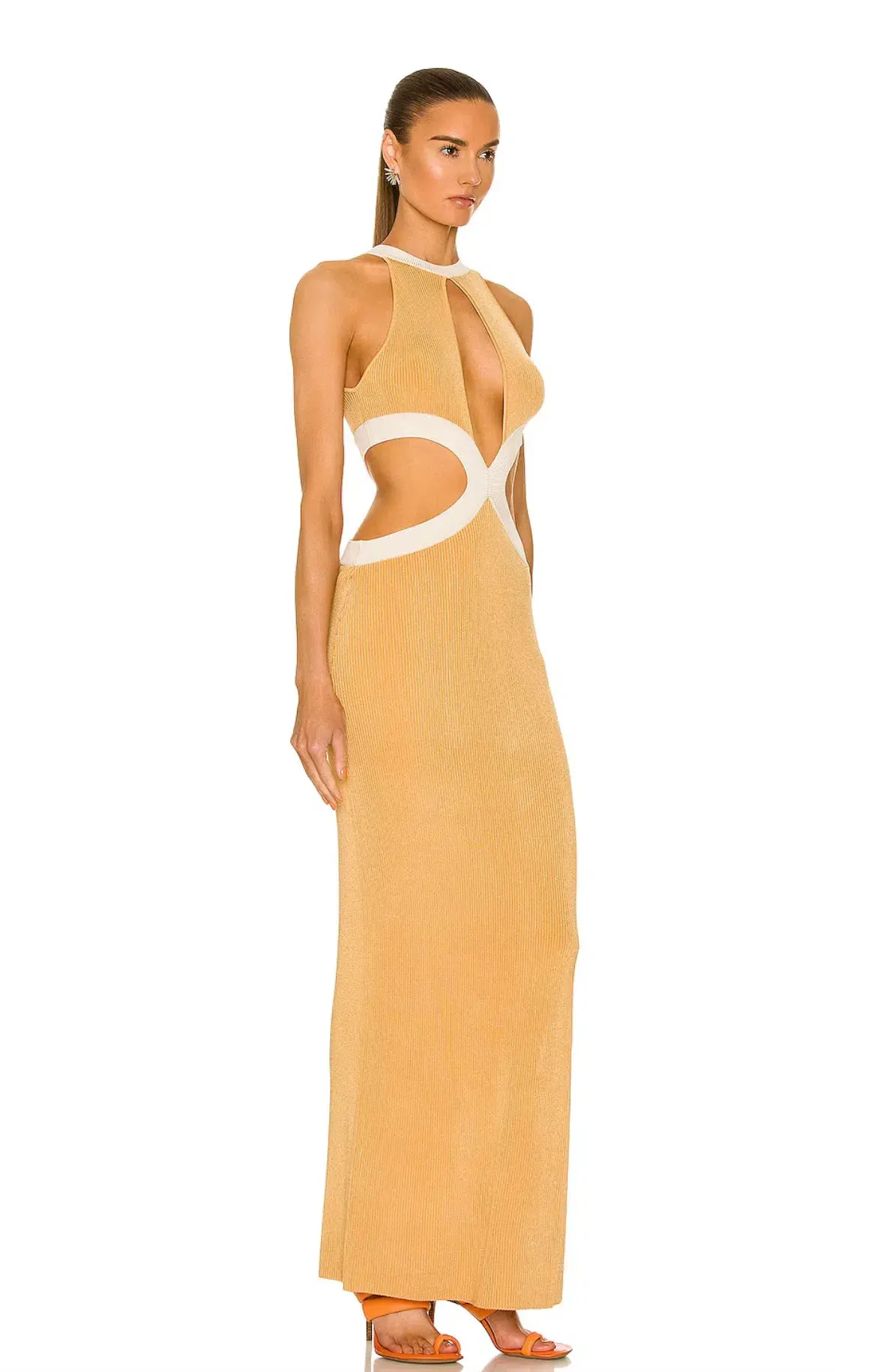Auteur Studio Bridgit Maxi Dress Cream & Camel Size S/AU 8  - Image 2