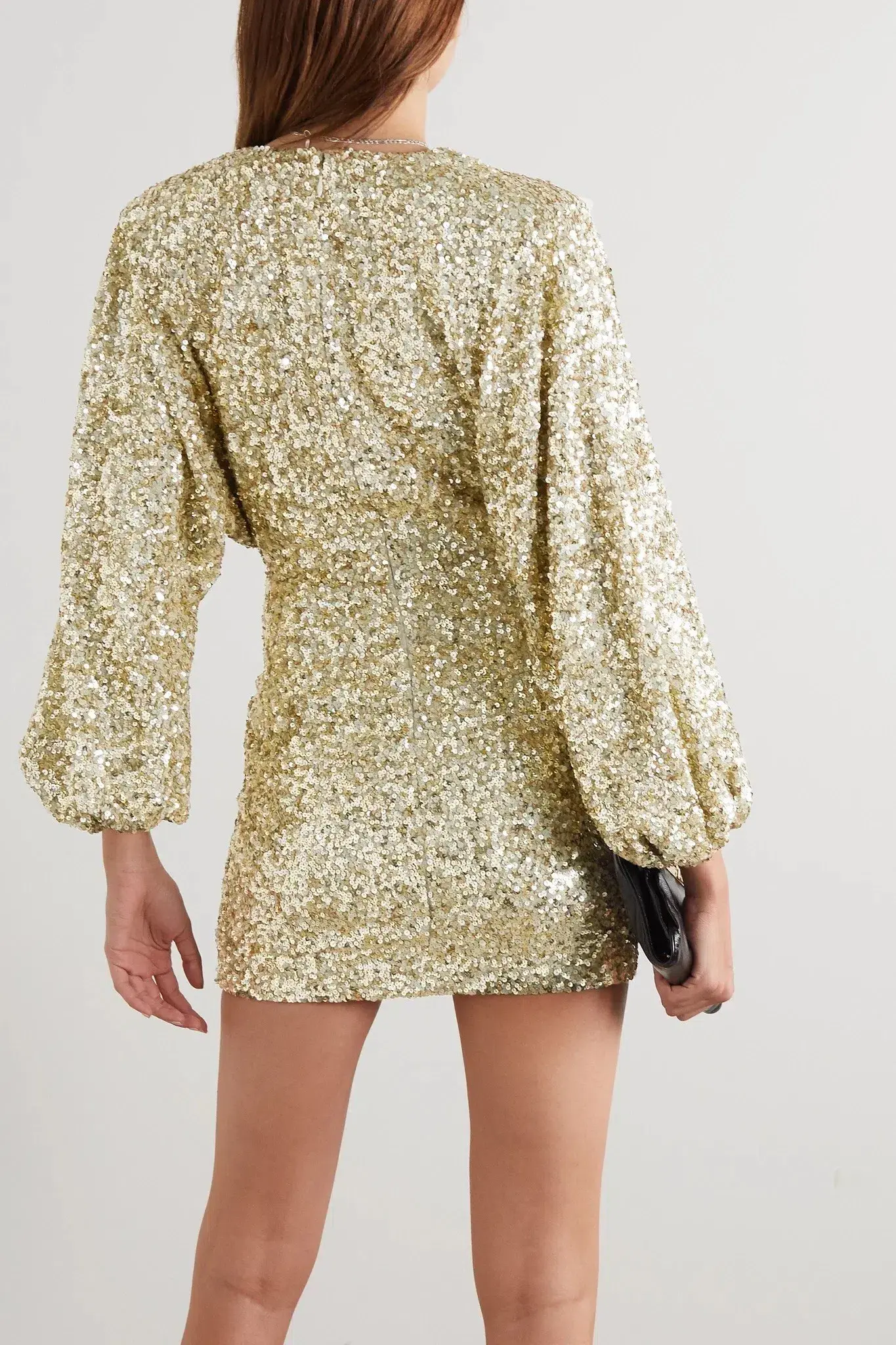  Retrofete 'Aubrielle' Sequined Mini Dress Gold Size XS / 6 - Image 2