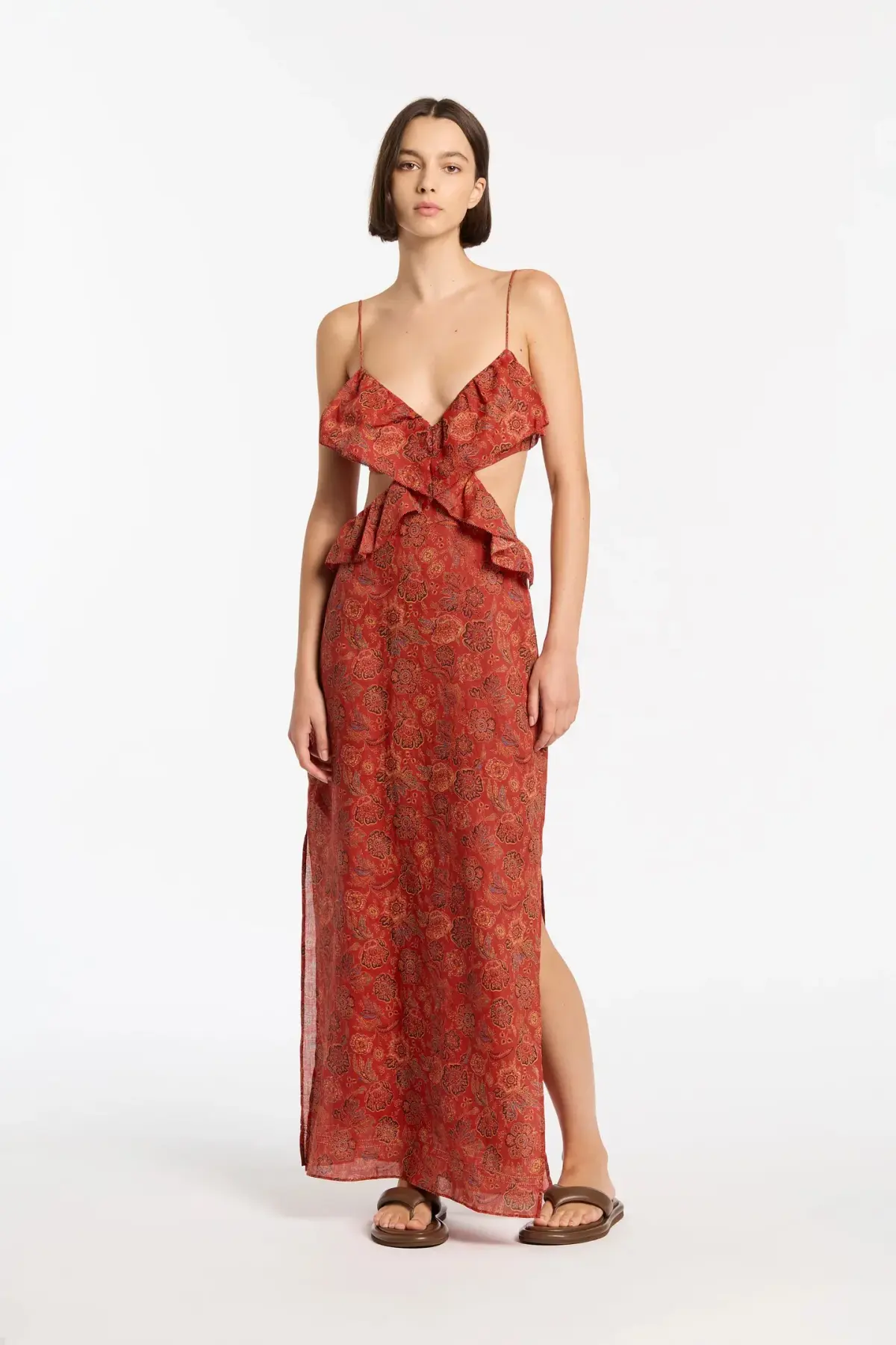 Sir the Label Allegra Frill Maxi Dress Red Size 0 / AU 6  - Image 1