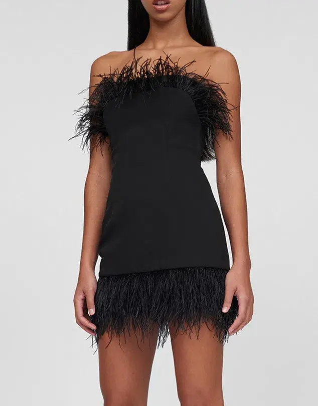 By Johnny Feather Mini Dress Black Size XS / AU 6 - Image 6
