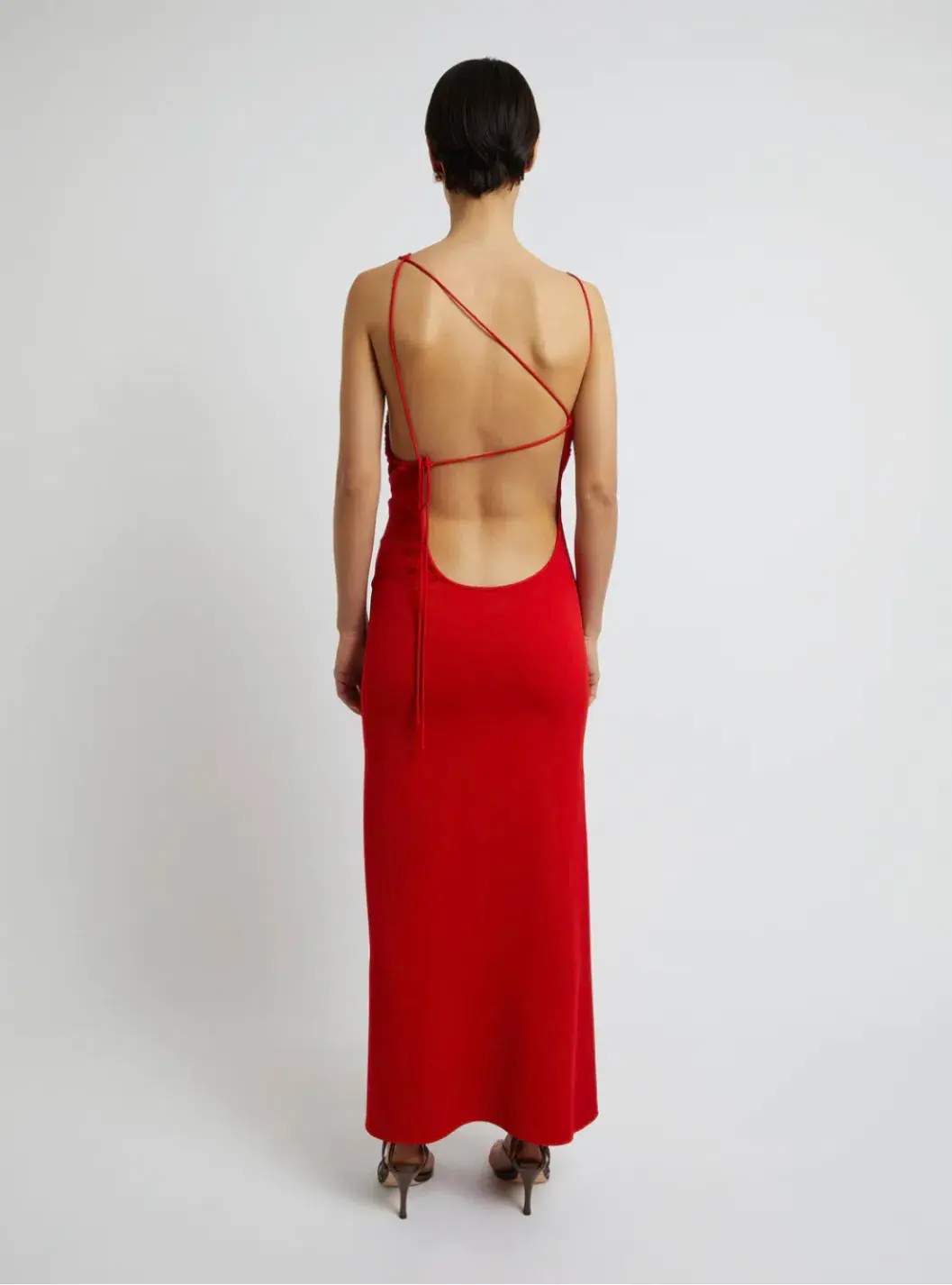 Christopher Esber Cowl Drape Dress Red Size AU 8 - Image 2