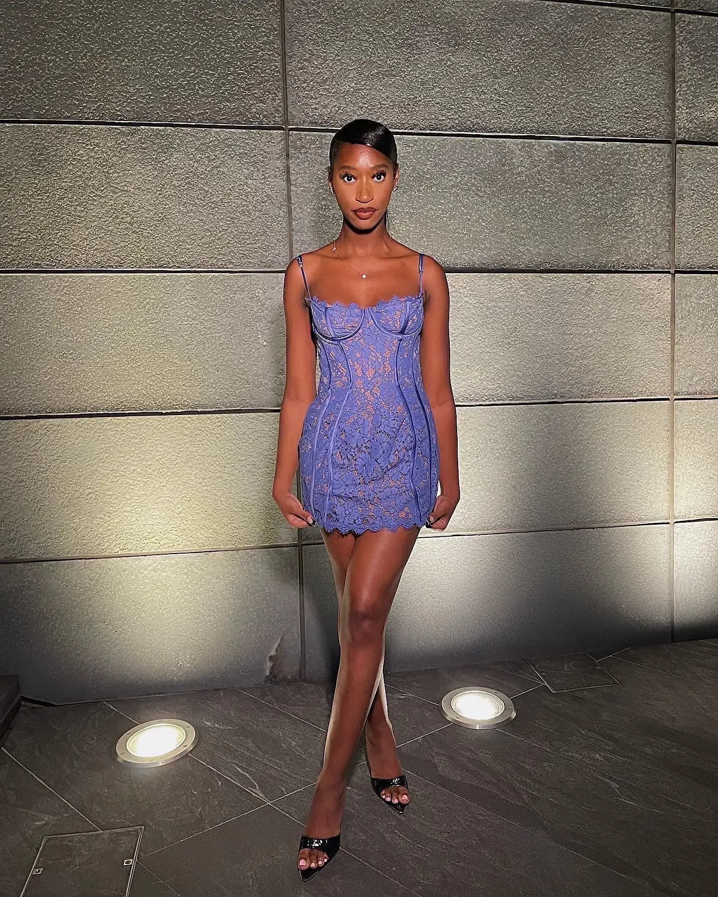 House of CB Lavender Lace Slim Dress Purple Size 6 - Image 2