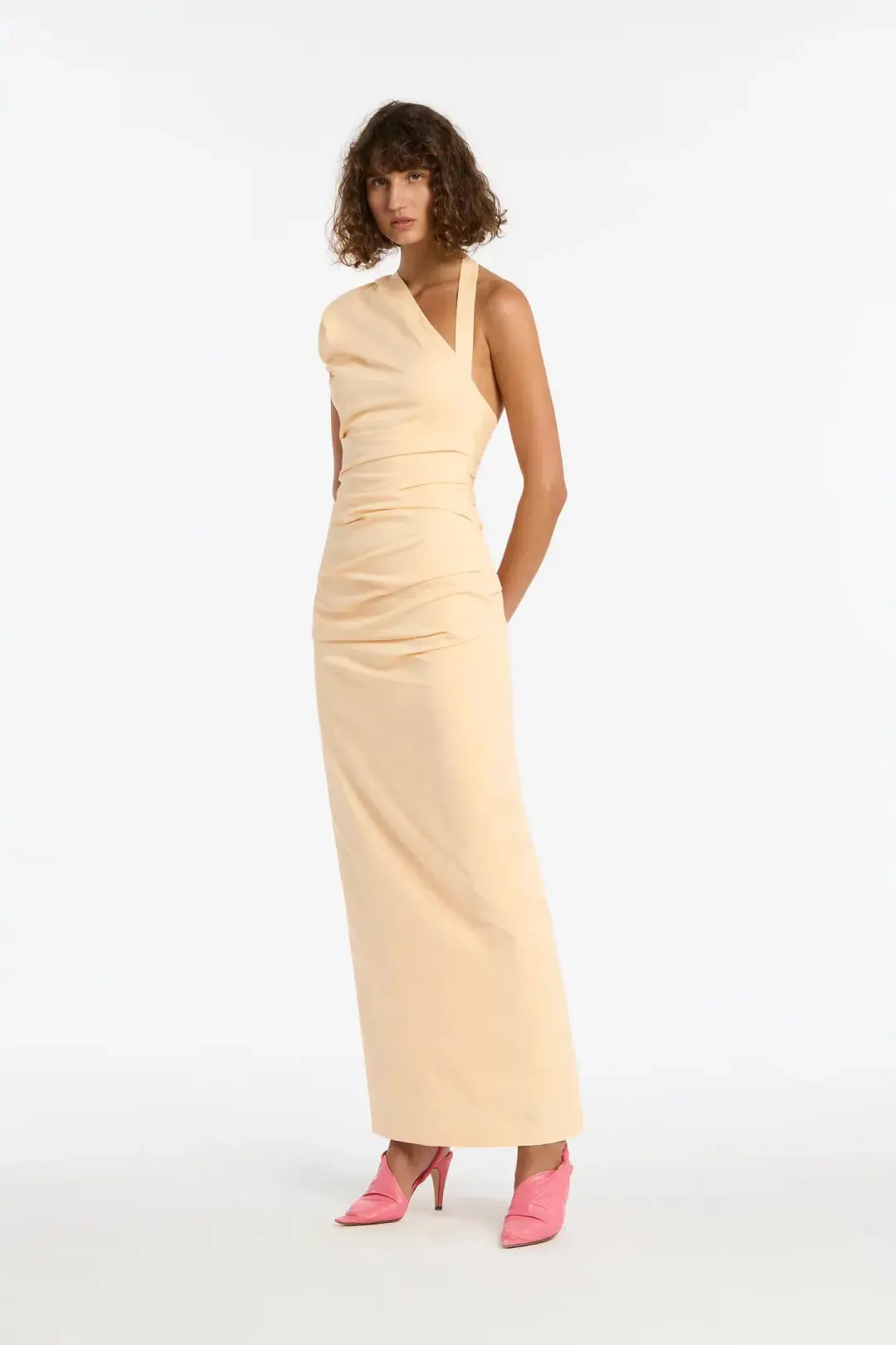Sir The Label Giacomo Gathered Gown in butter Size 8 / SIZE 1 for rent on The Volte - main image