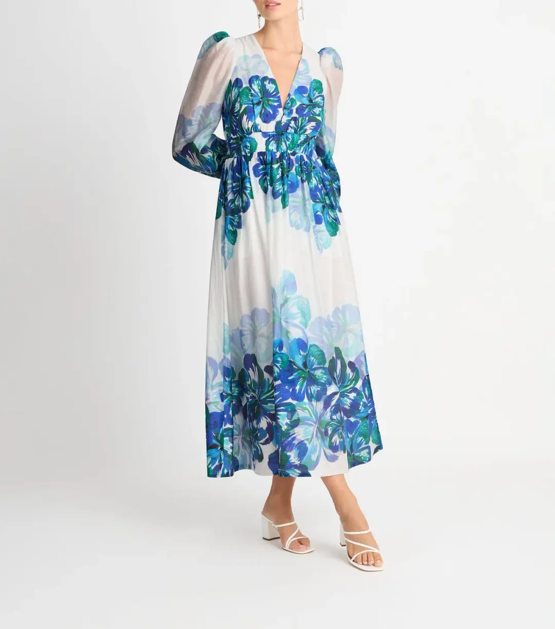 Sheike Winter Florals Dress Blue Size 18  for rent on The Volte - main image