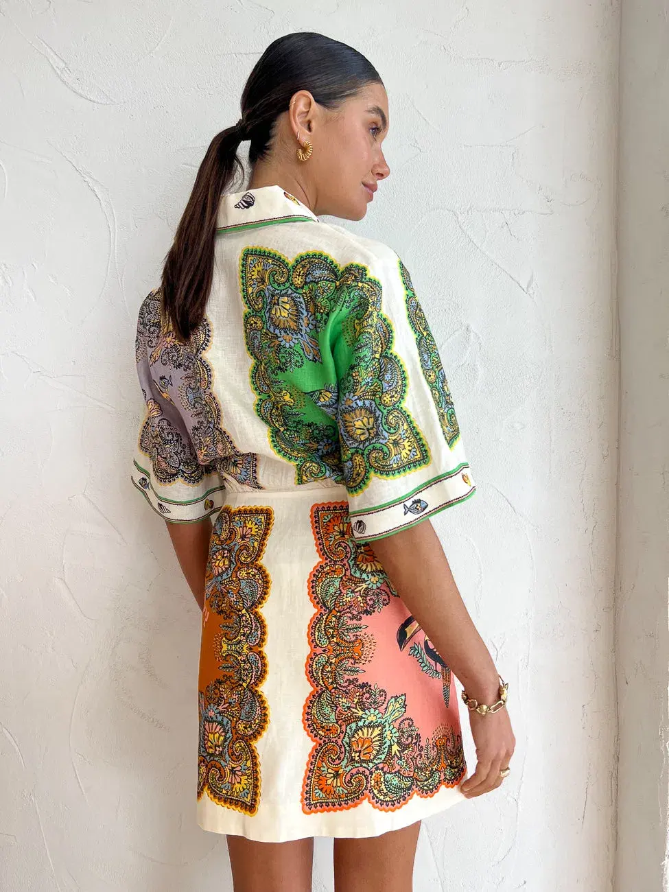 Alemais Trippy Troppo Mini Dress in Multi Size AU 10 - Image 3