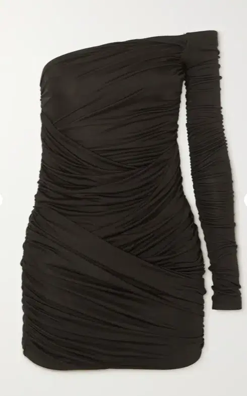 Gauge81 Valmiera One Shoulder Ruched Mini Dress Black Size 6 - Image 4