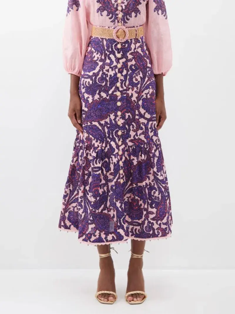 ZIMMERMANN Tiggy Billow Blouse & the Tiggy Frill Hem Midi Skirt (4/AU16) - Image 8