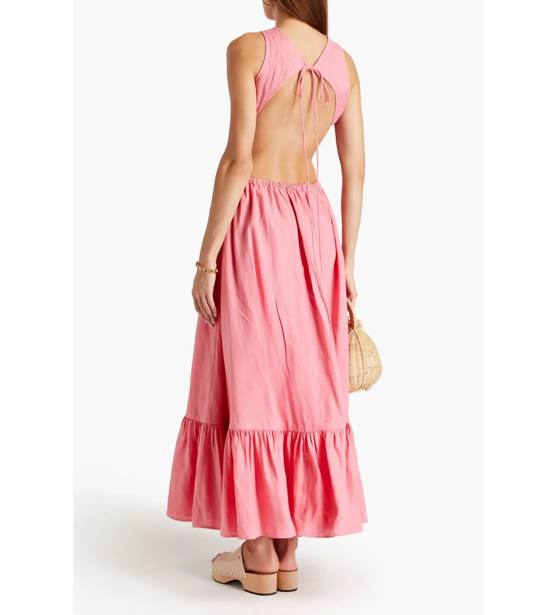 Leo Lin Flamingo Cut Out Dress Pink Size 10 - Image 2