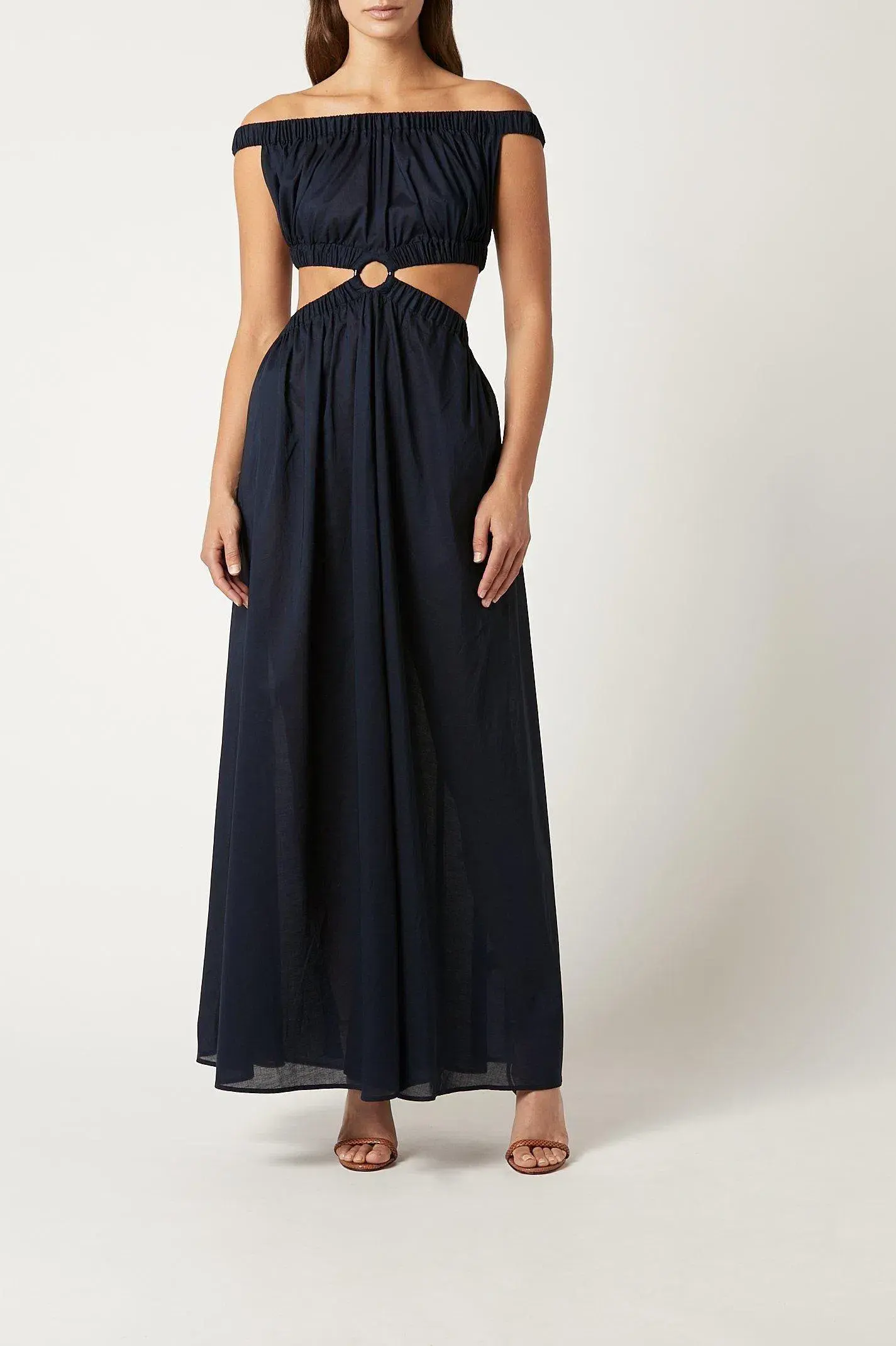 Scanlan Theodore Cotton Voile Ring Cutout Dress Navy Size S / 8 - Image 1