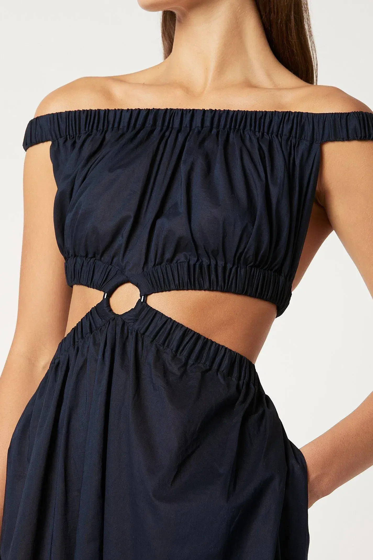 Scanlan Theodore Cotton Voile Ring Cutout Dress Navy Size S / 8 - Image 2