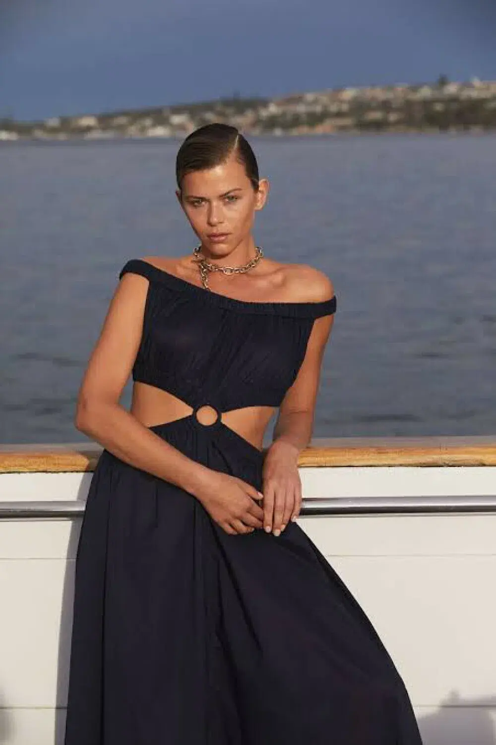 Scanlan Theodore Cotton Voile Ring Cutout Dress Navy Size S / 8 - Image 4