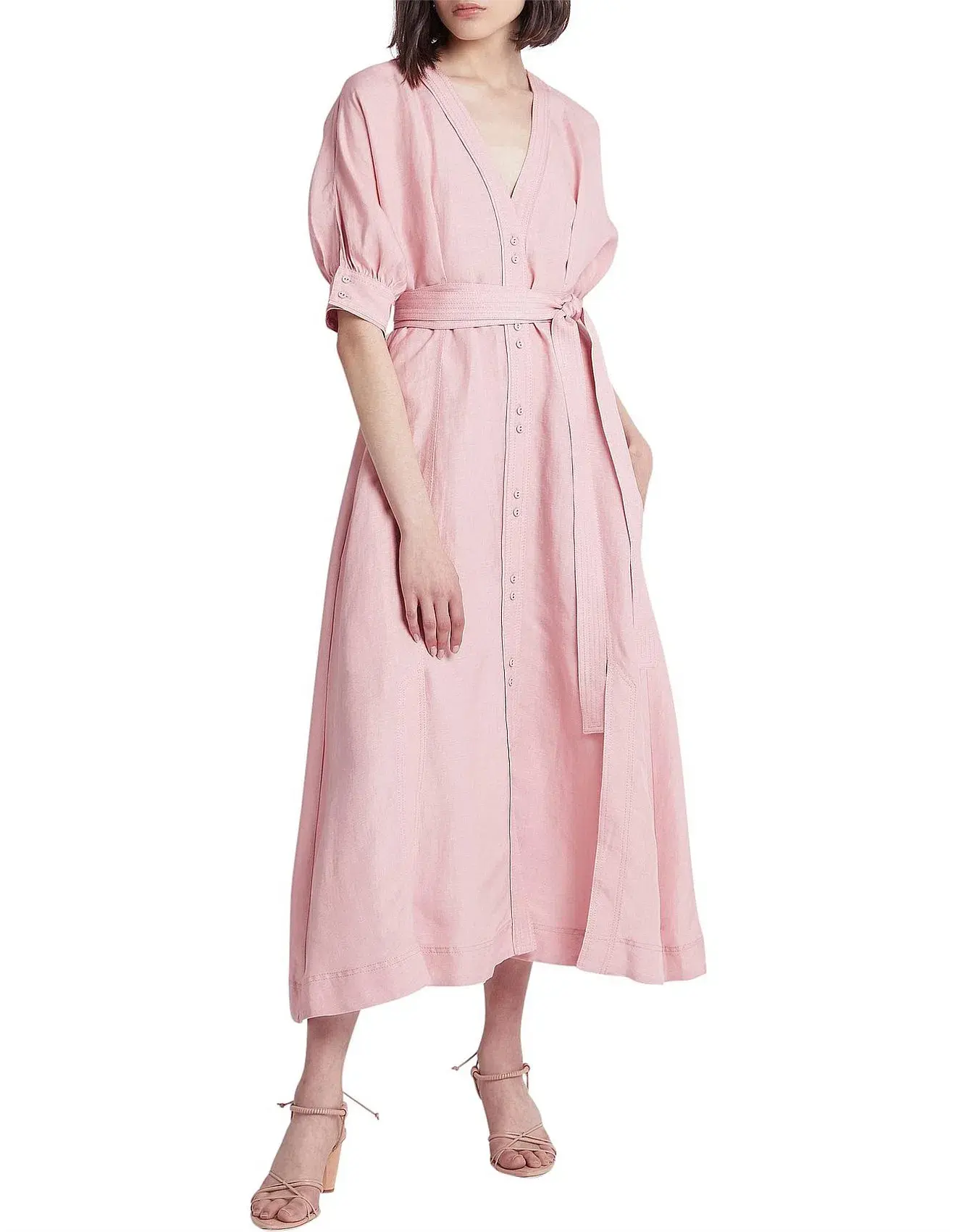 Aje Ennoble Midi Dress Pink Size 6 - Image 2