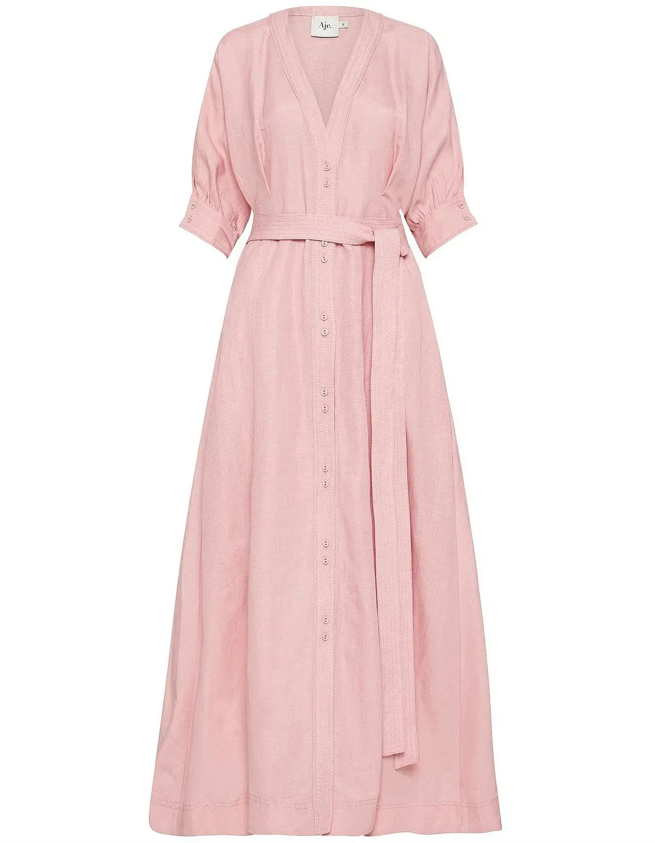 Aje Ennoble Midi Dress Pink Size 6 - Image 3