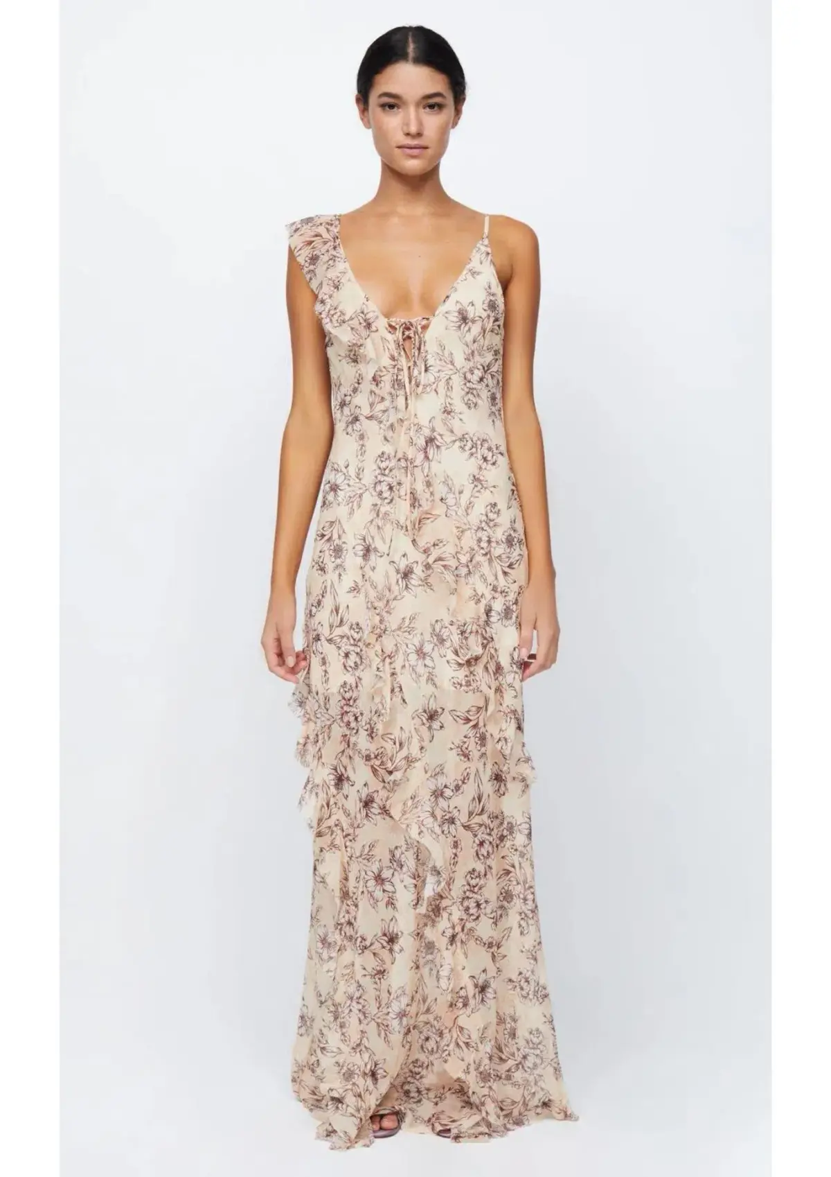 Bec & Bridge Courtney Frill Maxi Dress In Florence Floral Size 8 - Image 1