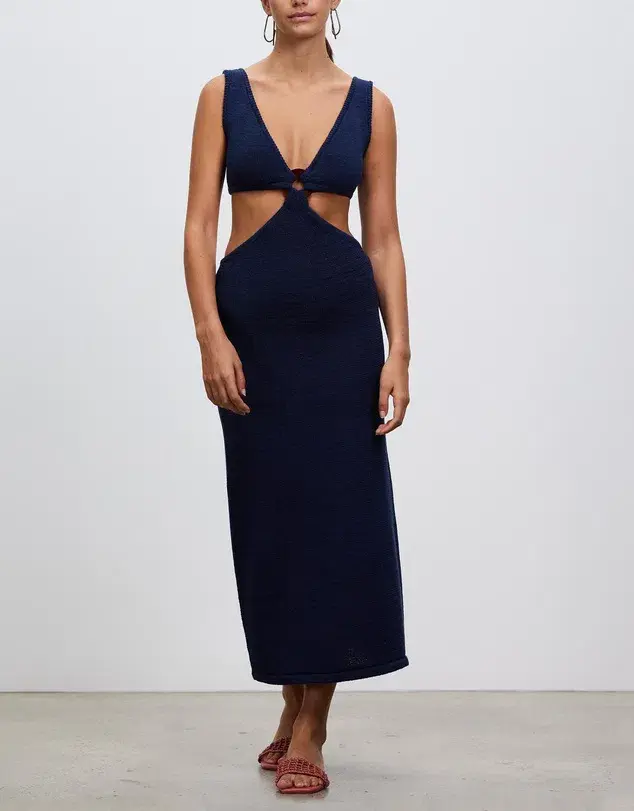 Cult Gaia Bank Cut Out Knit Maxi Dress in Ink Blue Size S / AU 8 - Image 2