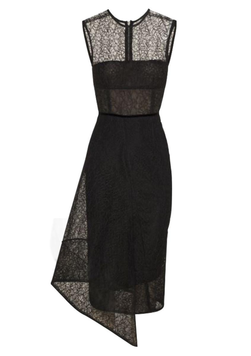 Alex Perry Maven Tulle Lace Pencil Dress Black Size 8 - Image 3
