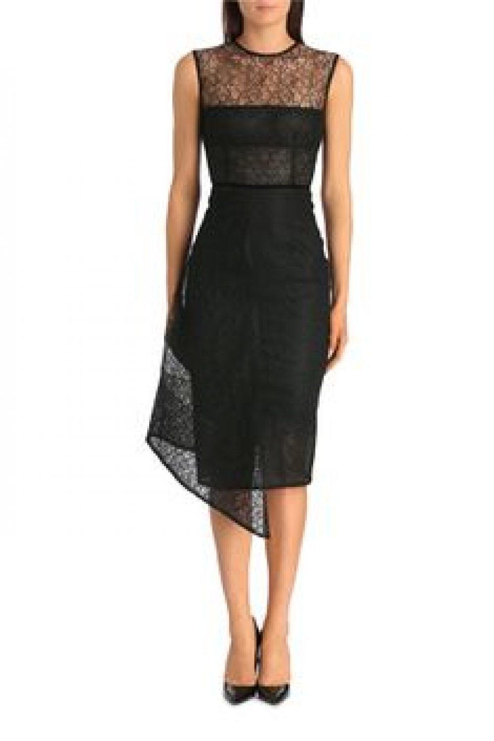 Alex Perry Maven Tulle Lace Pencil Dress Black Size 8 - Image 2
