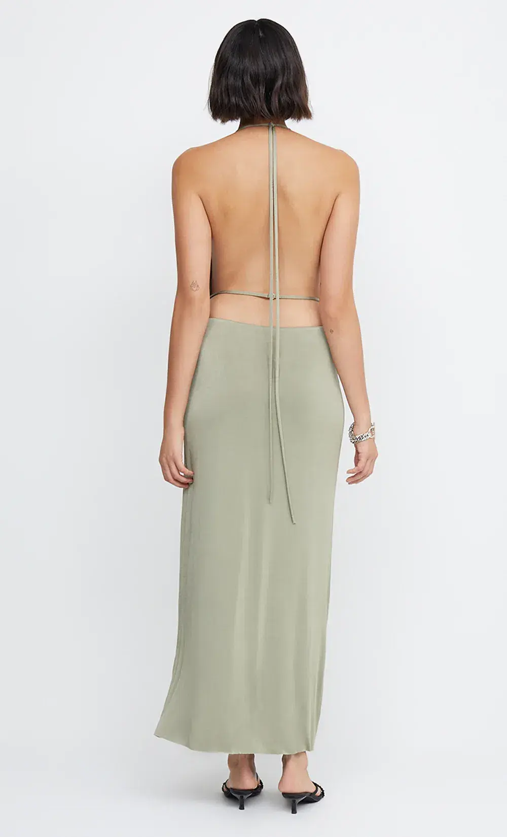 Bec & Bridge Ariel Halter Maxi Dress Green Size 8 - Image 3
