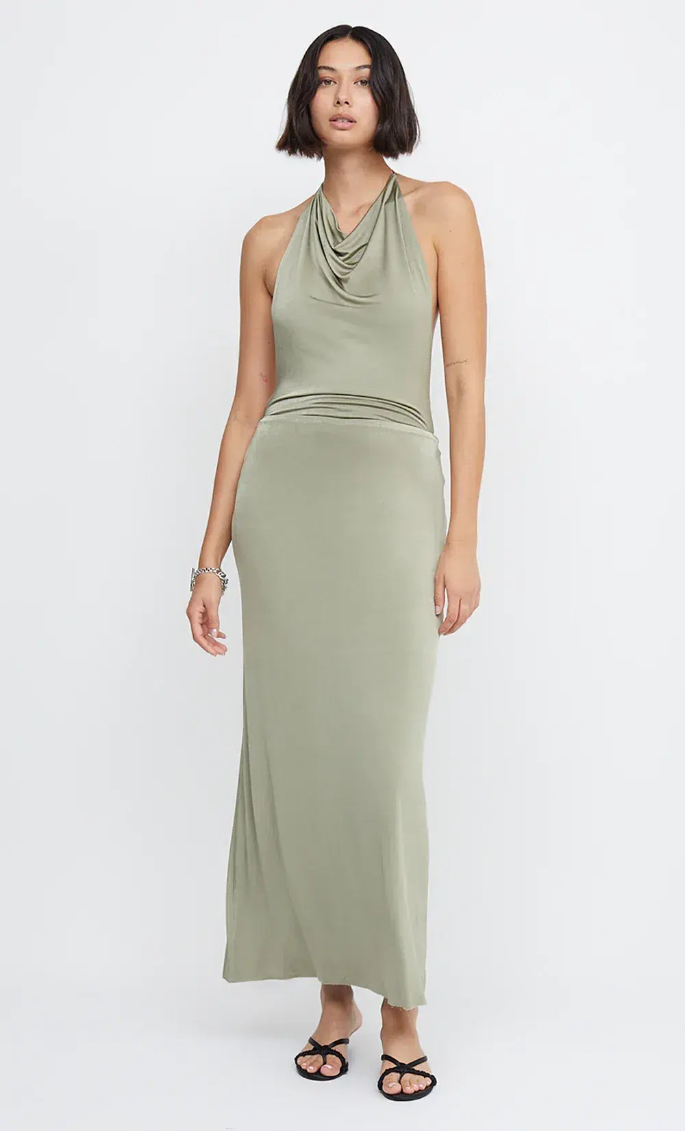 Bec & Bridge Ariel Halter Maxi Dress Green Size 8 - Image 4