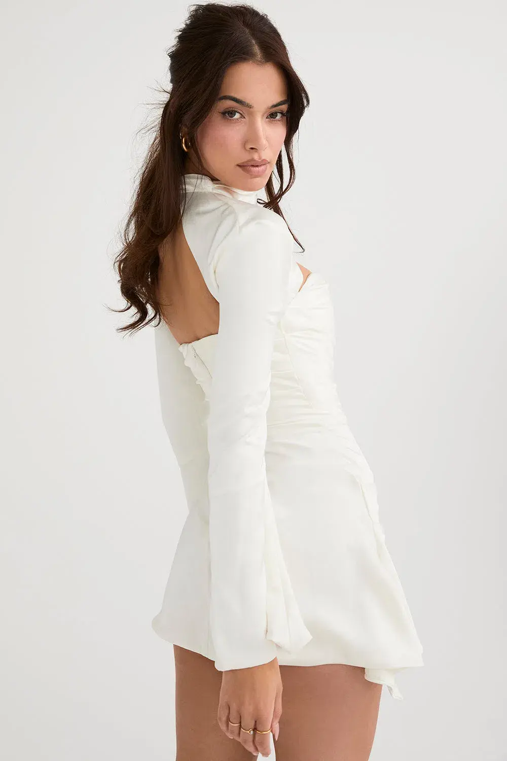 House of CB Toira Ivory Mini Dress Ivory Size 8 - Image 4