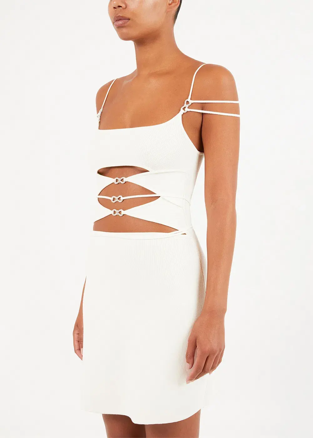 Mach & Mach Ivory Matilde Mini Dress Ivory  - Image 2