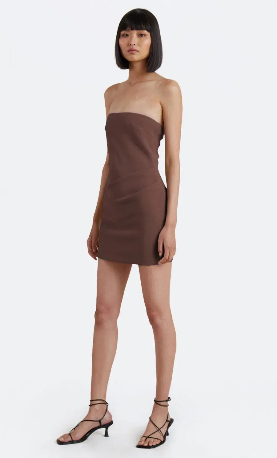 Bec & Bridge Karina Strapless Mini Dress Chocolate Brown Size 16 - Image 2