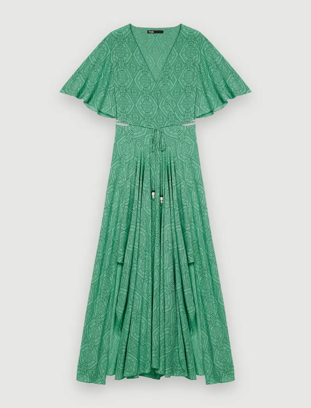 Maje Rimaro Wrap Maxi Dress Green Size 34/Au 6 for rent on The Volte - main image