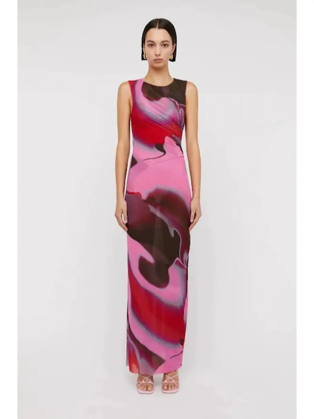 Scanlan Theodore Italian Watercolour Dress Raspberry Size 6 / XS - Image 1