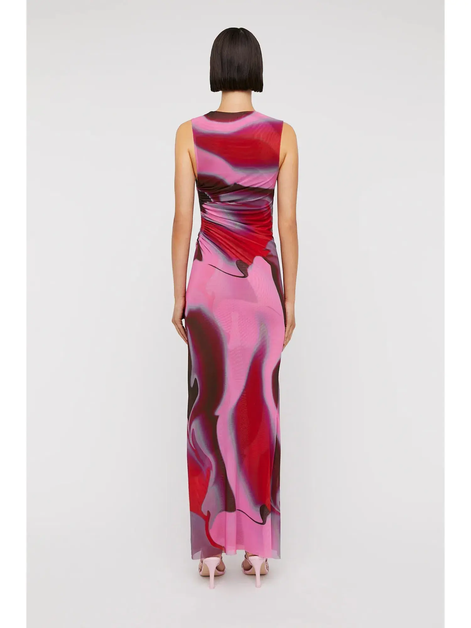 Scanlan Theodore Italian Watercolour Dress Raspberry Size 6 / XS - Image 3