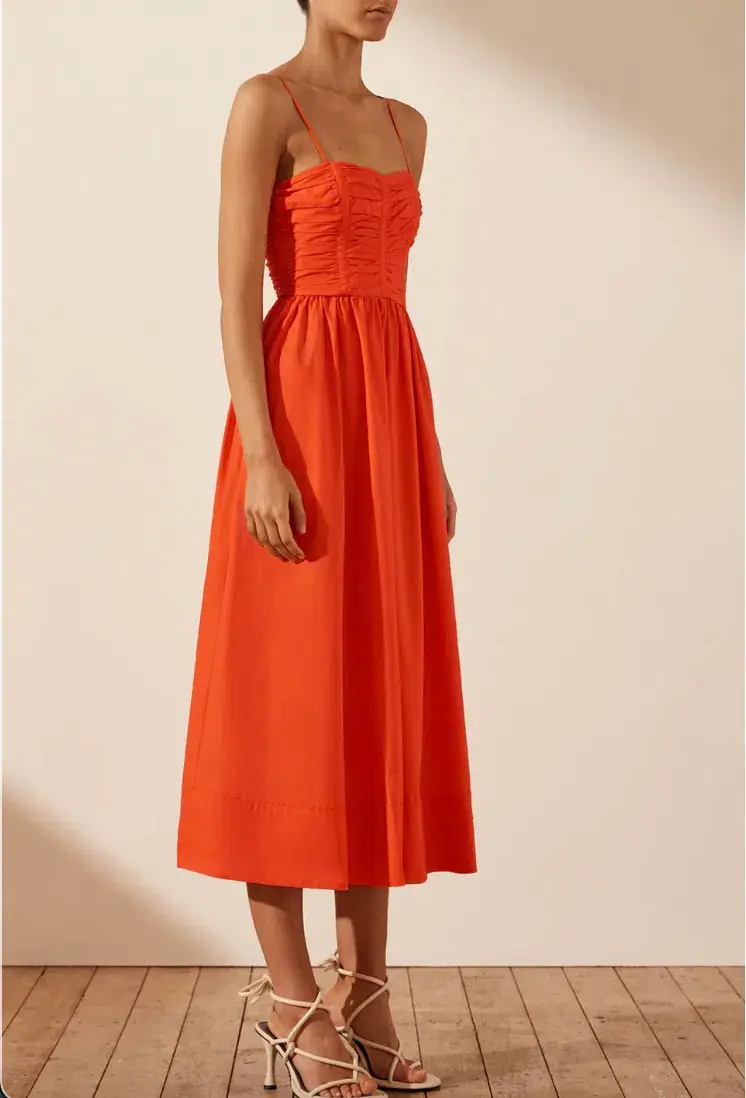 Shona Joy Kohala Ruched Panel Midi Dress in Hibiscus Size 8 - Image 2