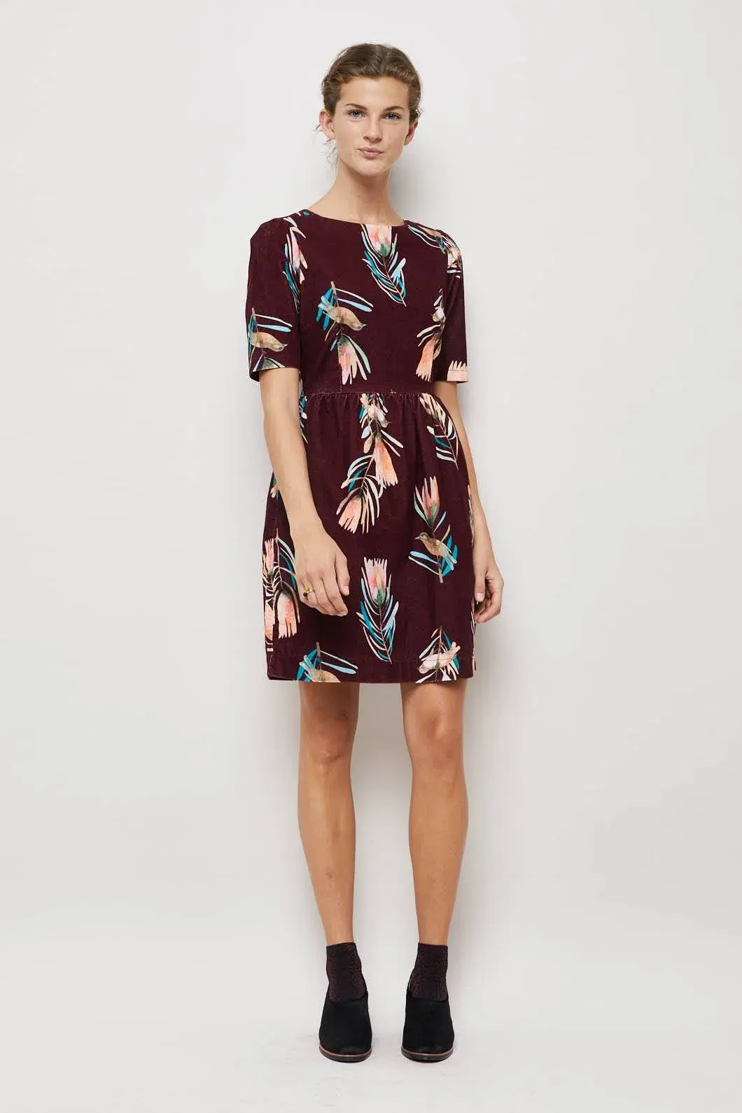 Gorman X Dana Kinter Sugarbush Cord Mini Dress Floral Size 10 - Image 3