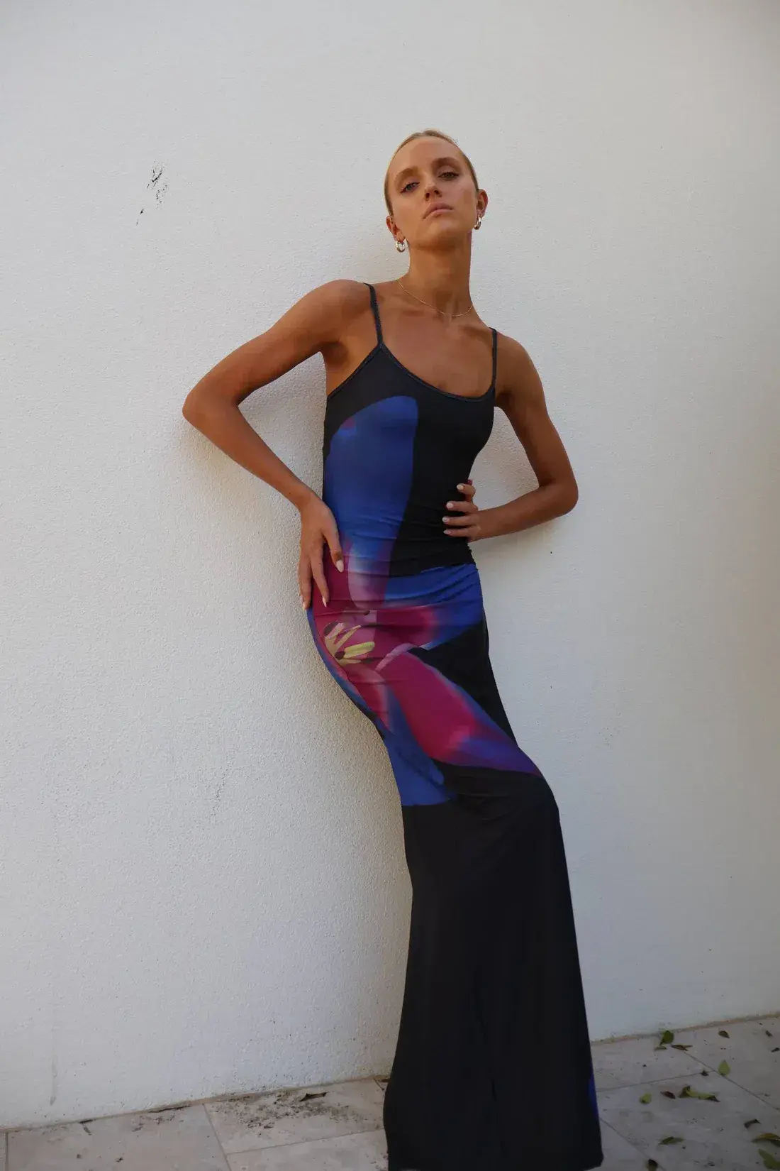 With Harper Lu Midnight Lily Floral Slip Dress Size 8 - Image 1