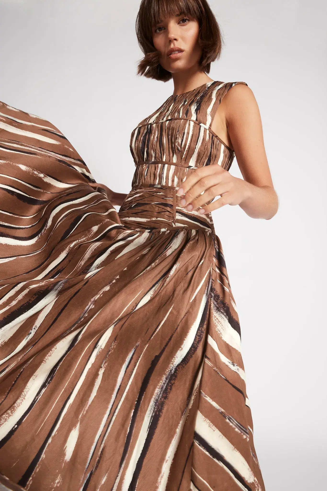 Aje Gabrielle Midi Dress Brown Size 6 / XS - Image 2