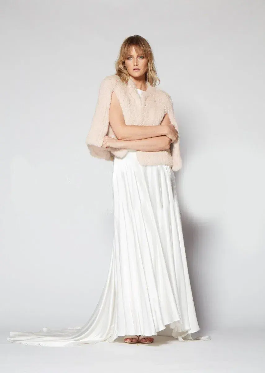 Mode and Affaire Fur Cape Blush One Size - Image 1