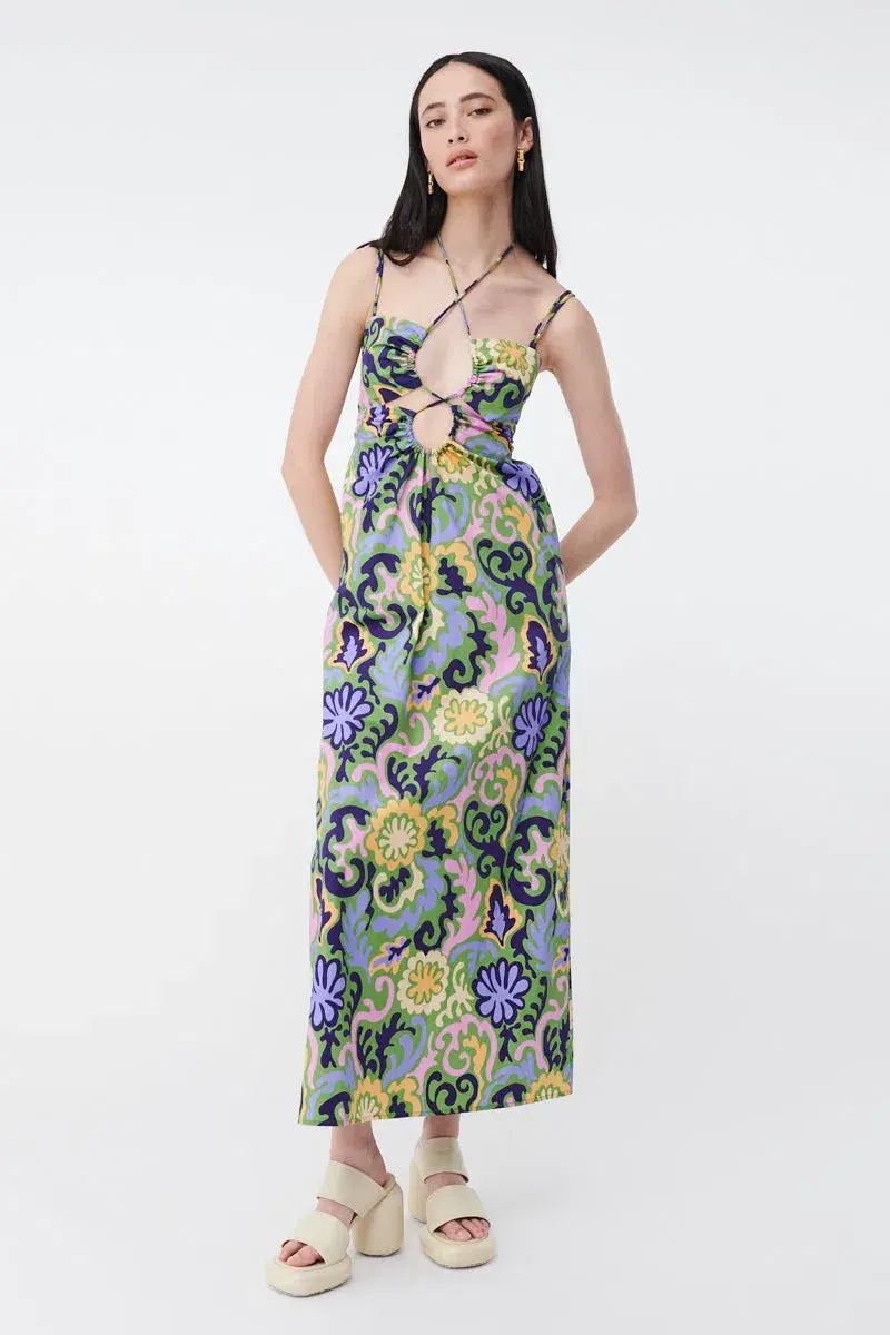Suboo Print Henri Strappy Cutout Maxi Dress Multi-colored Size M / AU 10 for rent on The Volte - main image