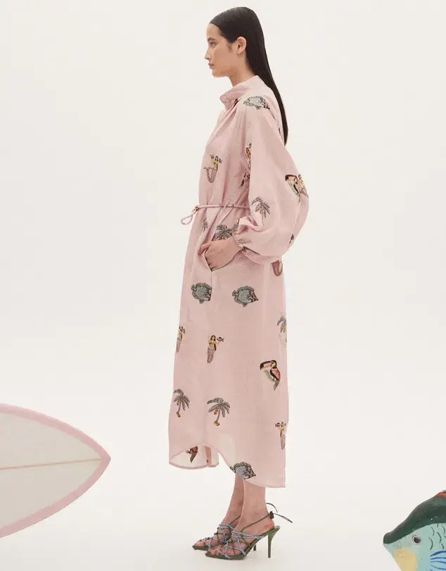 Alemais Vacay Shirtdress Midi Dress Primrose Pink Size AU 14 - Image 2