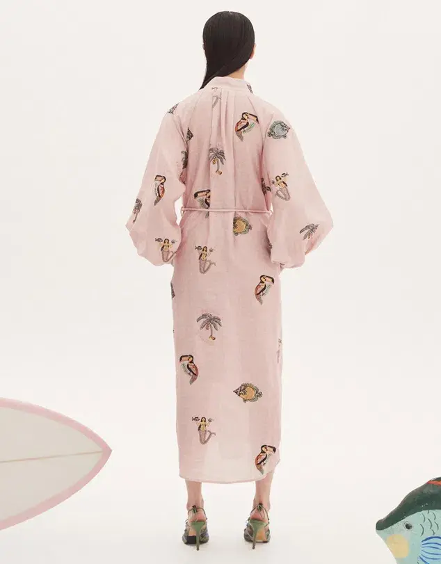 Alemais Vacay Shirtdress Midi Dress Primrose Pink Size AU 14 - Image 3