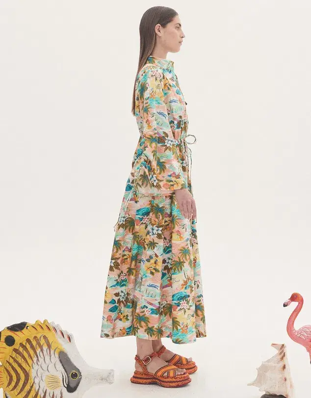 Alemais Mermaid Point Midi Dress Multi-colored Size AU 10 - Image 3