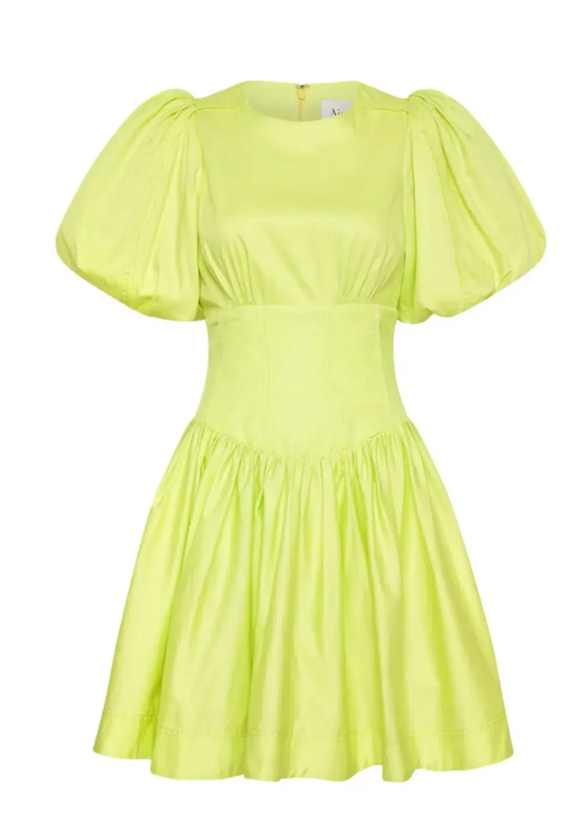 AJE Gianna Puff Sleeve  Mini Dress Light Lemon  Size 8   - Image 4