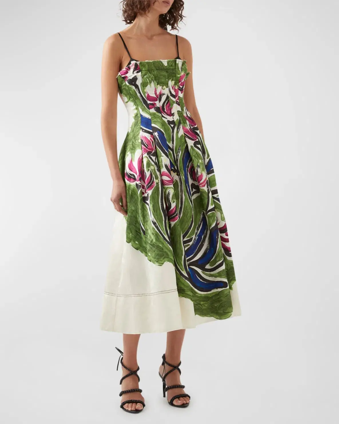 Aje Paradiso Cinched Midi Dress Native Gumnut Floral Size 8 - Image 1