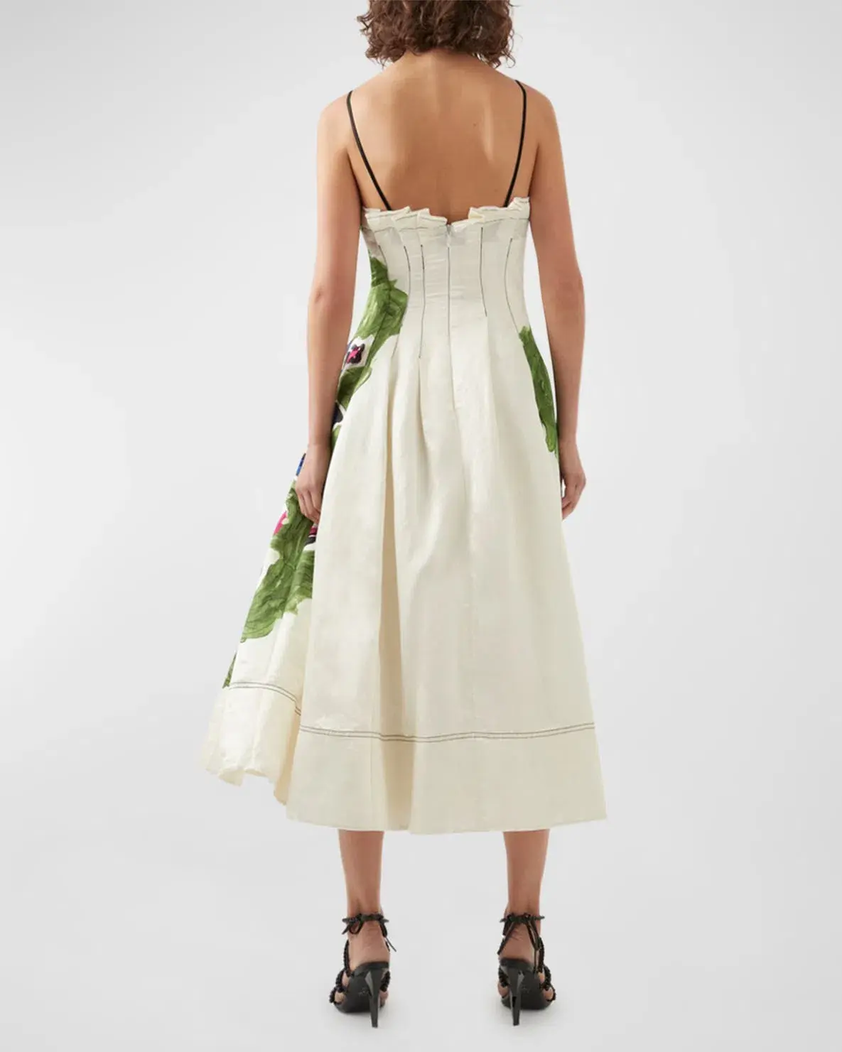 Aje Paradiso Cinched Midi Dress Native Gumnut Floral Size 8 - Image 2