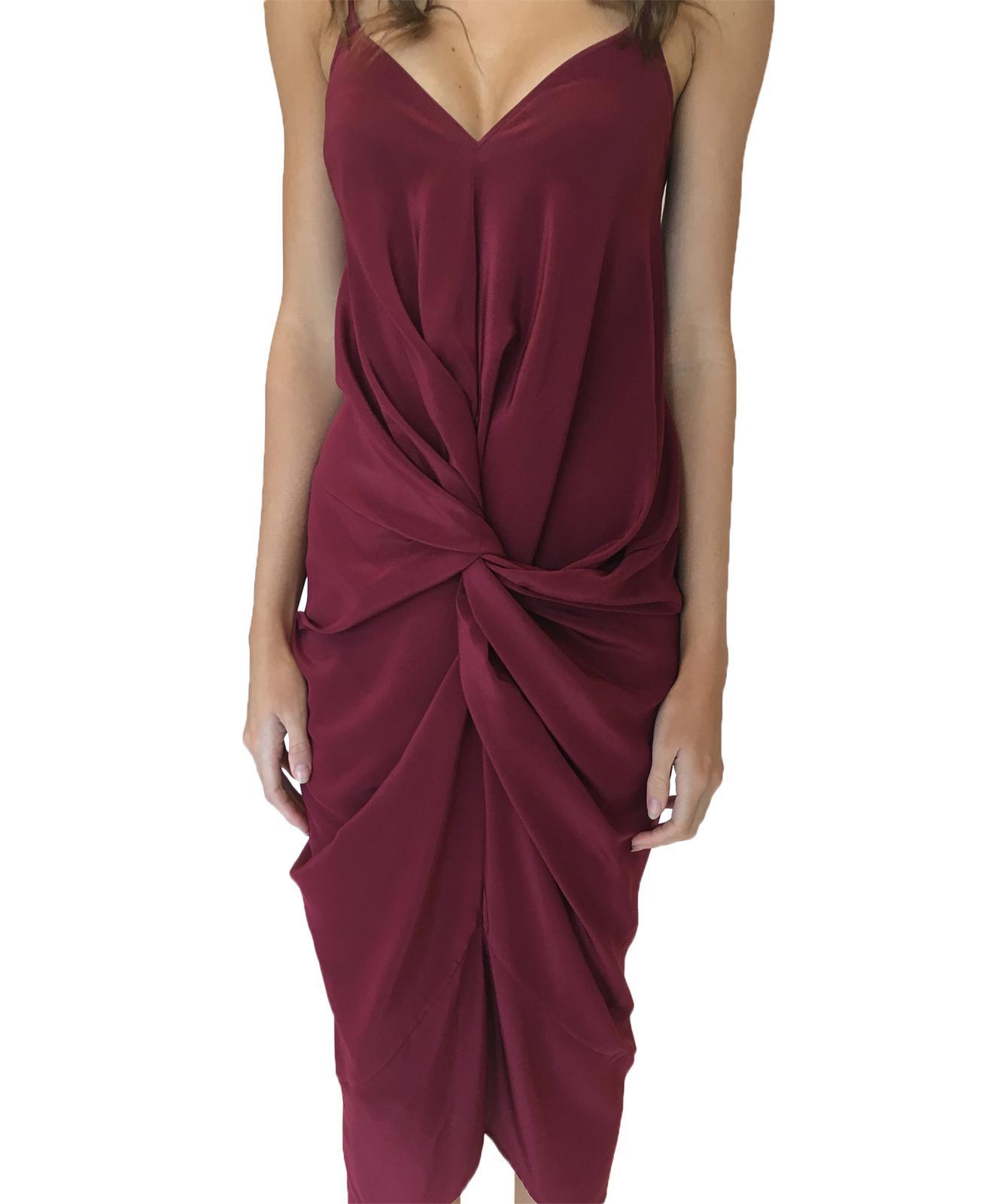 One Fell Swoop Elana Slip Dress Short Burgandy - Image 2
