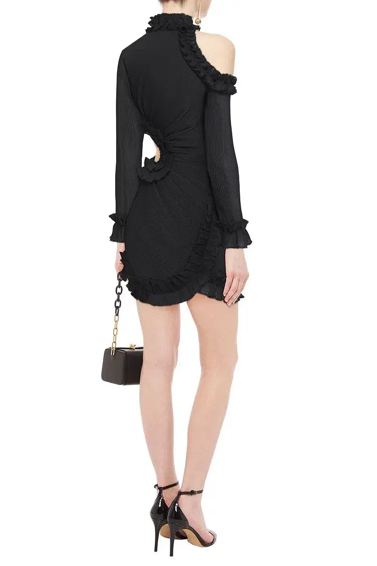 Zimmerman Moncur Asymmetric Mini Dress Black Size 0 / AU 8 - Image 3