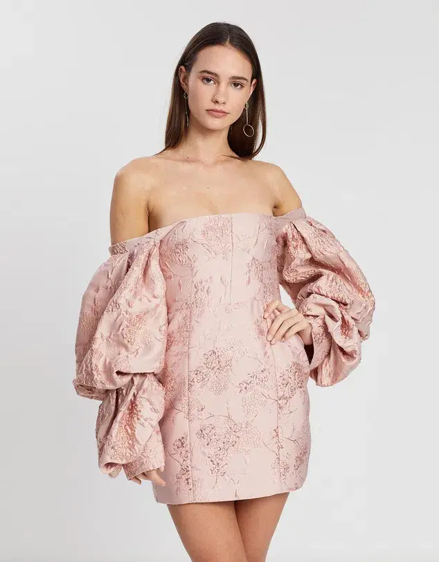 Asilio Off Shoulder With Volume Long Sleeve Dress Pink Size 8 - Image 2