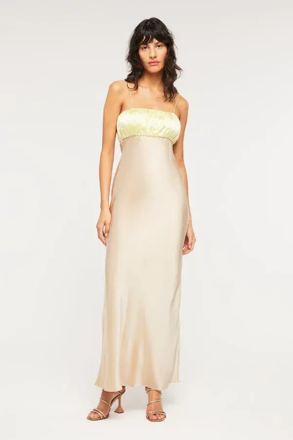 Ginia Sophia Maxi Dress Lime/Mink Size AU 6 - Image 1