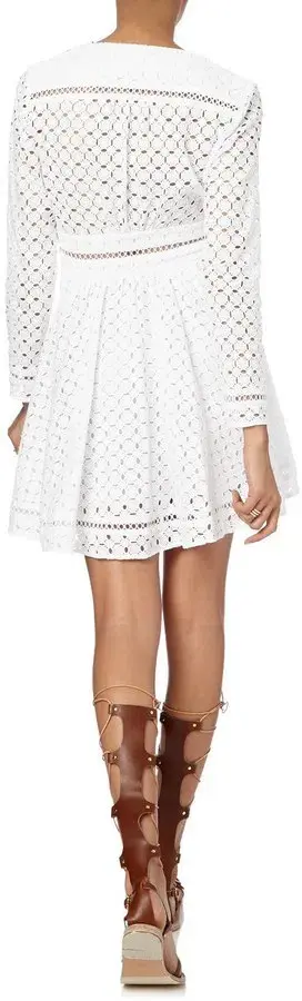 Zimmermann Ryker Lace Broderie Mini Dress White Size 0 / AU 8 - Image 3