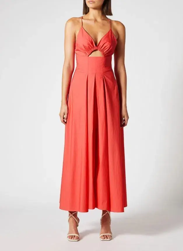 Scanlan Theodore Cotton Strappy Dress Peach Size 6  - Image 2