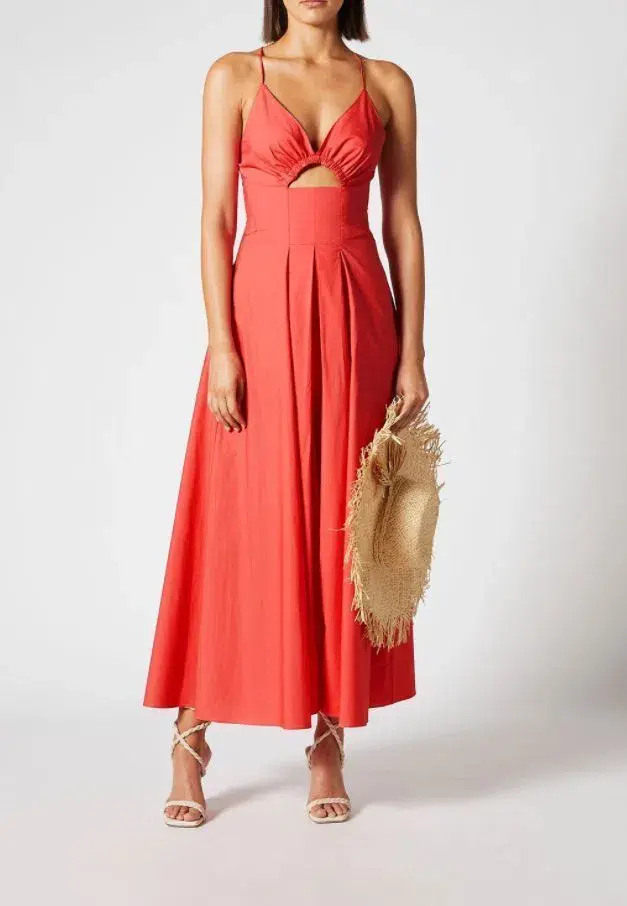 Scanlan Theodore Cotton Strappy Dress Peach Size 6  - Image 1