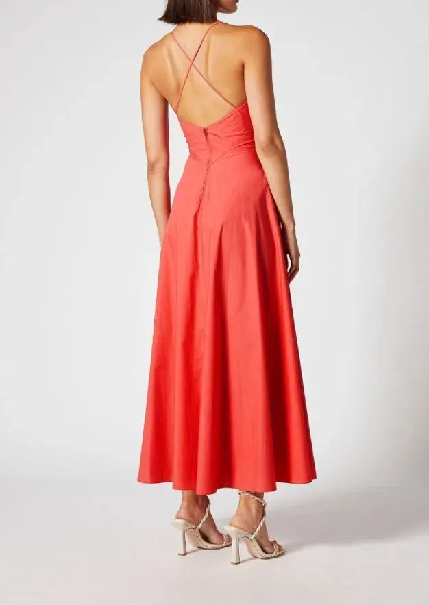 Scanlan Theodore Cotton Strappy Dress Peach Size 6  - Image 3