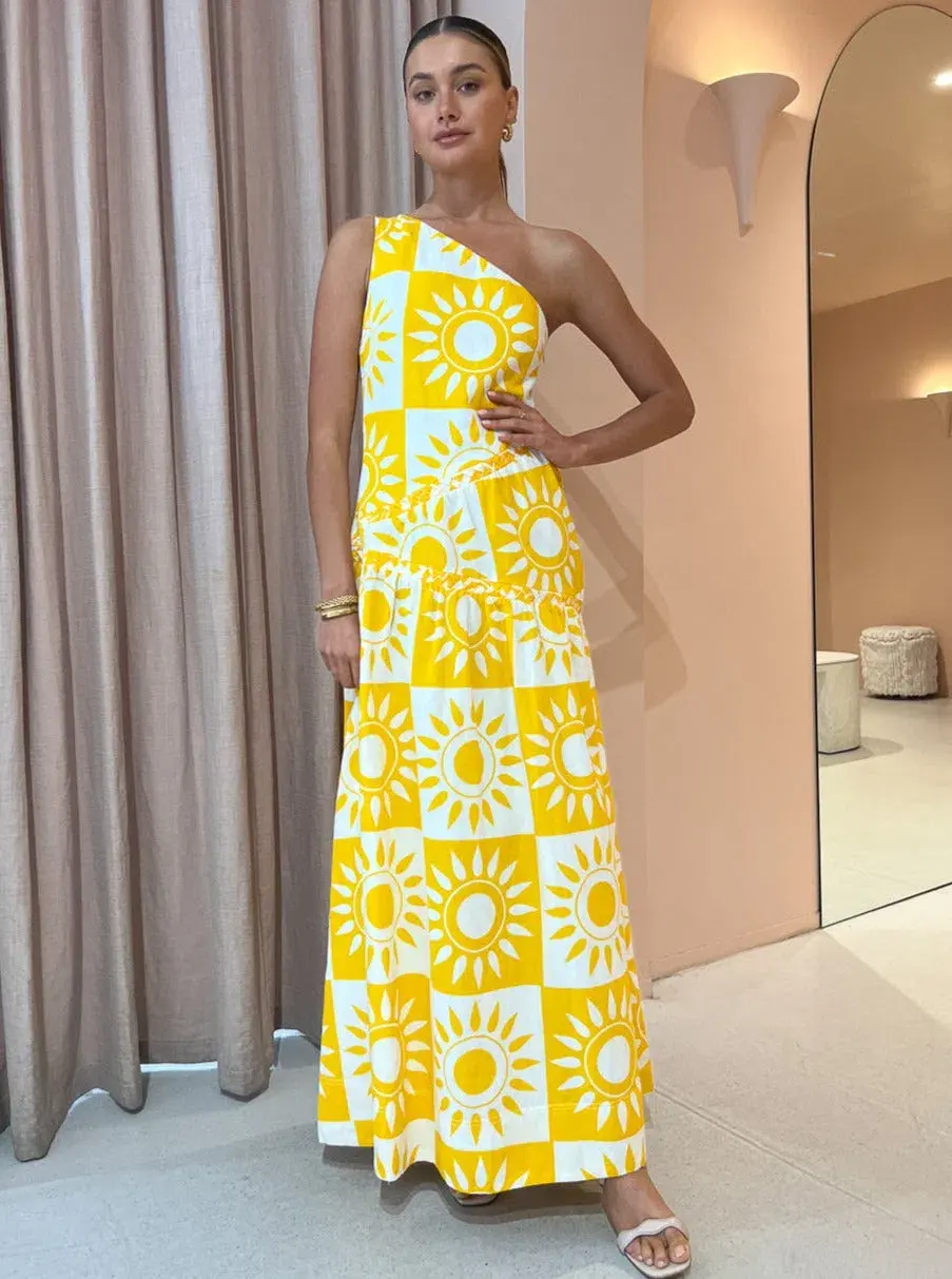 By Nicola Goldie One Shoulder Maxi Dress In Large Sol Size 8 - Image 1